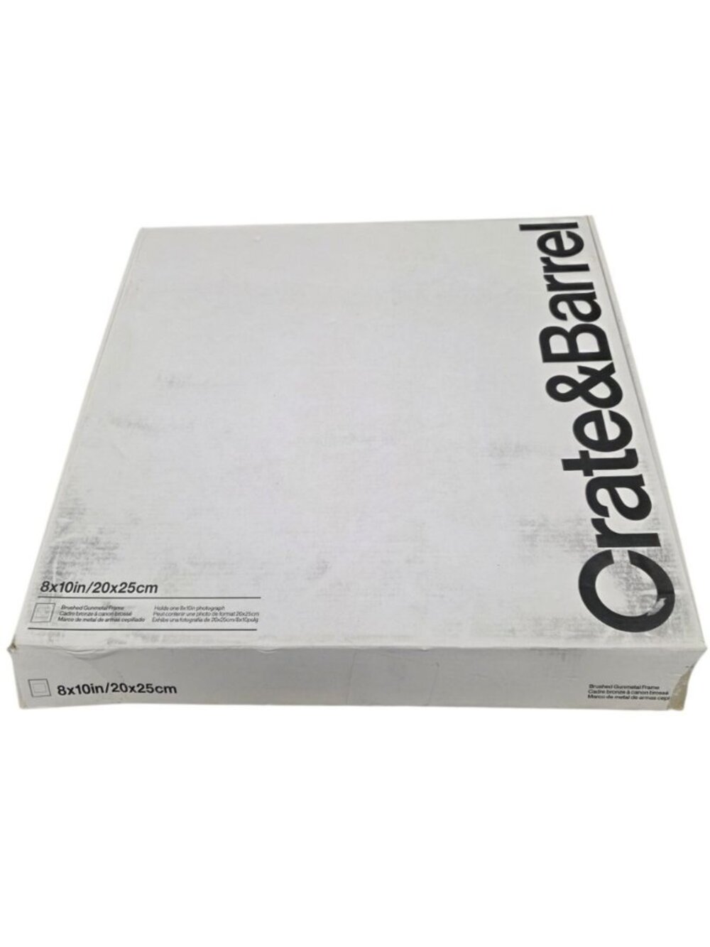 Crate And Barrel 8 X 10in Brushed Gunmetal Photo Frame New In Box